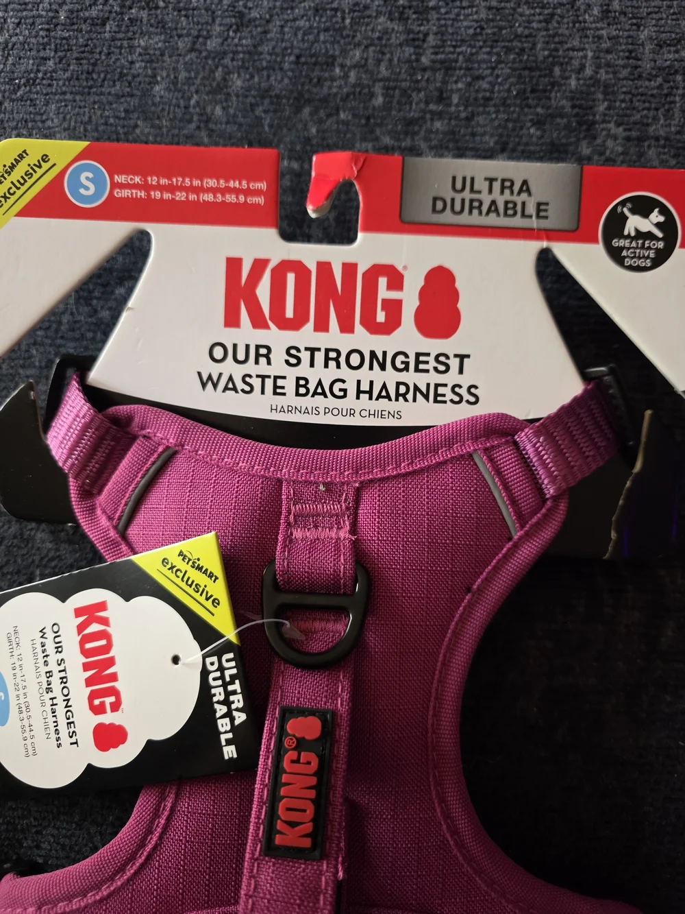 KONG Pink Waste Bag Dog Harness - Small Nwt